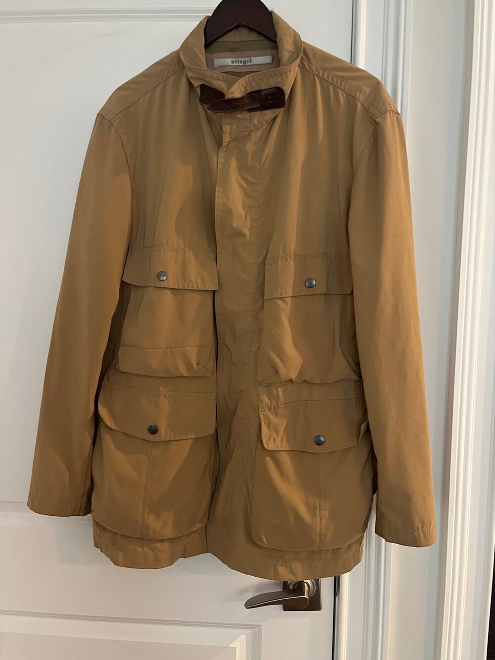 Vintage Allegri Milano Field Jacket Men M Camel Tan Multi Pocket Utility Coat
